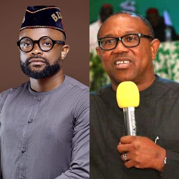 A collage of Okon Lagos and Peter Obi