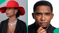 L-R: Hauwa Mohammed and Samuel Eto'o
