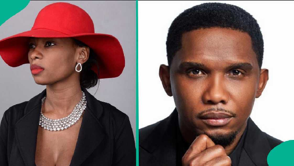 L-R: Hauwa Mohammed and Samuel Eto'o