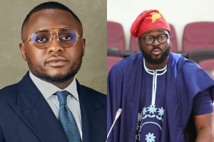 A photo collage of Ubi Franklin and Desmond Elliot A photo collage of Ubi Franklin and Desmond Elliot