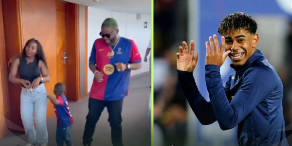 Nigerian singer Skale meets Lamine Yamal's mother and little brother