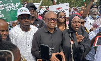 Peter Obi join protesters at the National Assembly