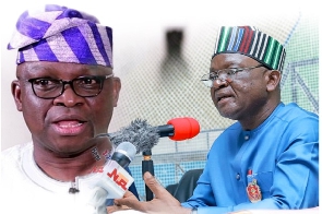 A photo collage of Ayo Fayose and Samuel Ortom