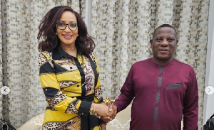 Biance Ojukwu and Ghanaian IGP Christian Yohuno