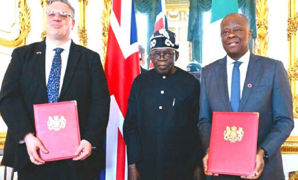 A Chagoury representative, President Tinubu and Wale Edun