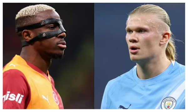 L-R: Victor Osimhen, Erling Haaland