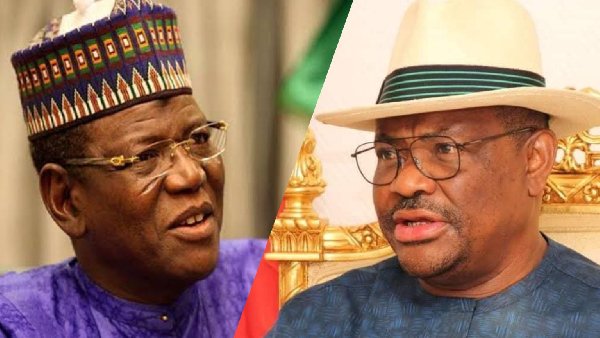 A photo collage of Sule Lamido and FCT Minister Nyesom Wike