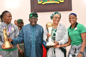 President Tinubu and First Lady with Super Falcons stars