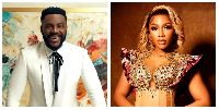 A photo collage of Ebuka and Mercy Eke