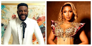 A photo collage of Ebuka and Mercy Eke