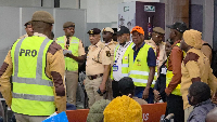 NEMA officials and the returnees