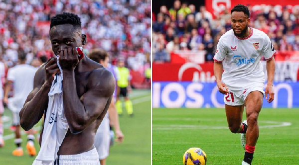 Chidera Ejuke assisted Akor Adams for Sevilla's fourth goal against Barcelona