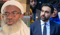 A photo collage Sheikh Gumi and Zohran Kwame Mamdani