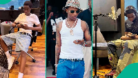WIzkid and his son, Bolu Balogun