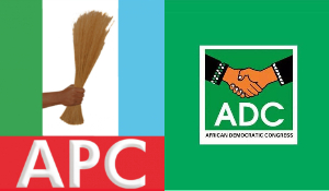 A photo collage of the official logo of the ADC and APC