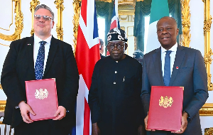 President Bola Tinubu, UK Prime Minister Keir Starmer and Wale Edun