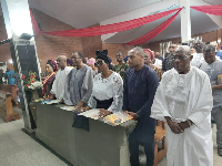 Obasanjo and Other family members at the memorial Obasanjo and Other family members at the memorial