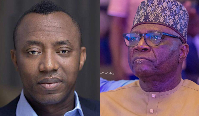 A photo collage of Omoyele Sowore and Bayo Onanuga