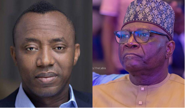 A photo collage of Omoyele Sowore and Bayo Onanuga