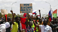 Supporters of Capt. Ibrahim Traore protest against France and the West African