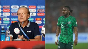 L-R: Gernot Rohr, Ademola Lookman