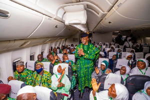 Governor Dapo Abiodun with the pilgrims