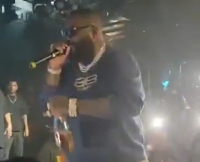American rapper Rick Ross performs in Lagos
