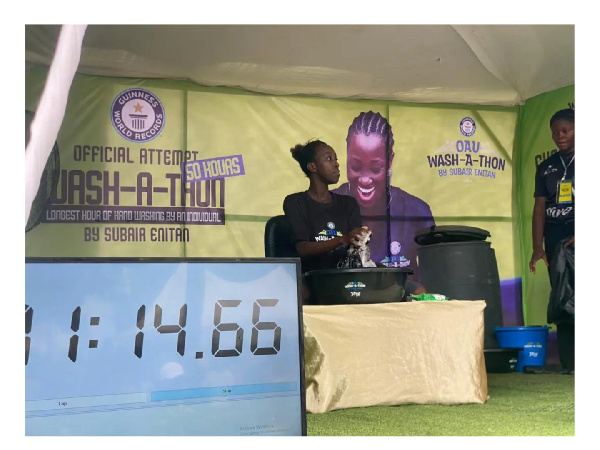 OAU student attempts hand wash GWR
