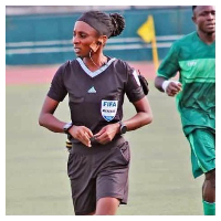 Nigerian referee Yemisi Akintoye