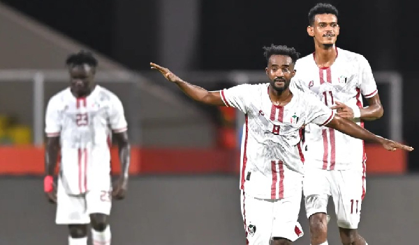 Sudan players celebrating