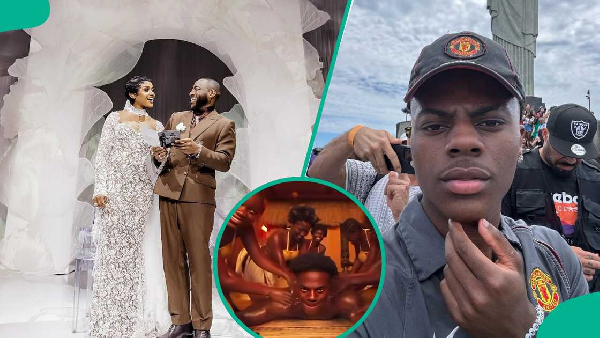 Davido's comment on IShowSpeed's massage in Ghana