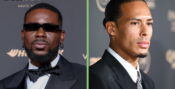 Adekunle Gold and Virgil Van Dijk at the Ballon d'Or awards ceremonies in France