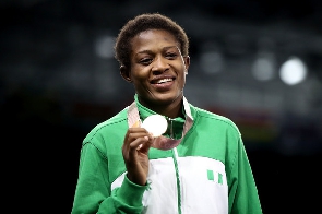 Gold medallist Odunayo Adekuoroye