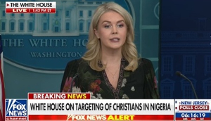 White House Press Secretary Karoline Leavitt during a press conference