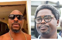 A photo collage of Isaac Fayose and Lere Olayinka