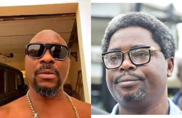 A photo collage of Isaac Fayose and Lere Olayinka