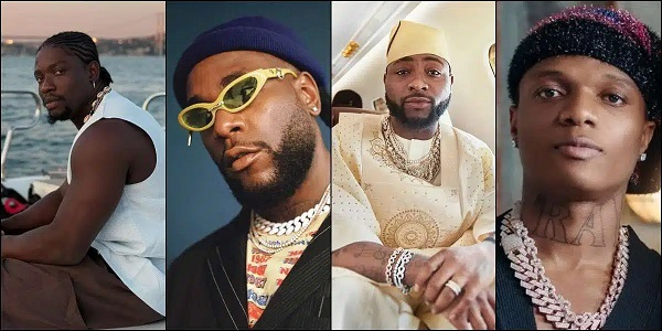 L-R: VDM, Burna Boy, Davido, Wizkid