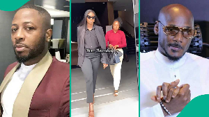 Tunde Ednut, Natasha Osawaru and 2baba. Photo credit: Legit.ng