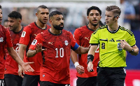 Egypt protests an officiating decision by the referee