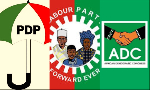 A photo collage of PDP, Labour Party and African Democratic Congress (ADC)