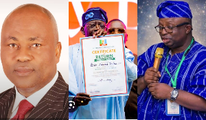 A photo collage of Dr. Tunji Osho, President Tinubu and Barrister Oscar Ugu