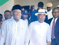 Goodluck Jonathan and  Oweizide Ekpemupolo (Tompolo)