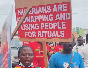 Ghanaians are protesting against alleged ritual killings, prostitution by Nigerians in their country