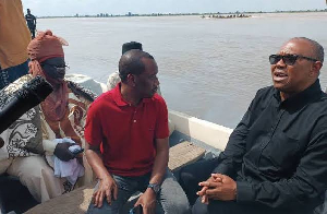 Peter Obi captured not wearing a lifejacket while on a canoe ride