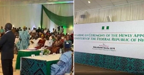 President Bola Tinubu swears in ministers at the State House