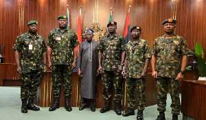 President Bola Ahmed Tinubu and his Service Chiefs