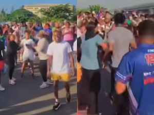 Participants were heard repeatedly shouting 
