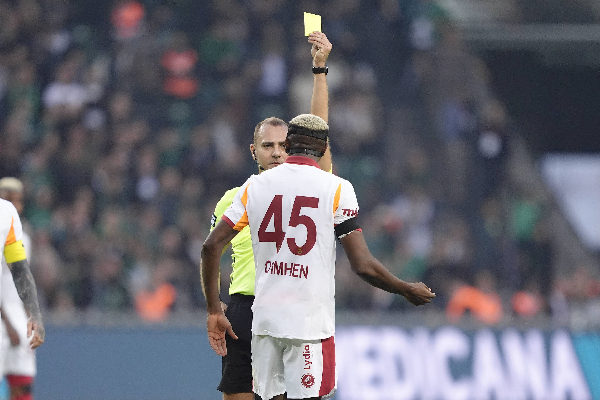 Galatasaray forward Victor Osimhen booked