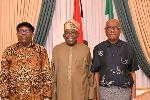 Rivers State Governor, Siminalayi Fubara with President Tinubu and FCT Minister Nyesom Wike