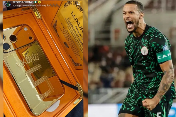 Super Eagles captain William Troost-Ekong flaunted his latest iPhone 17